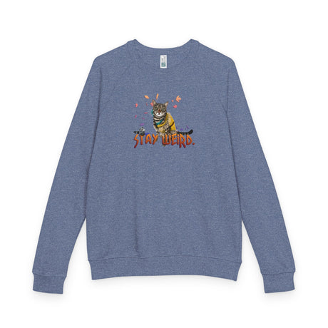 Stay Weird Flocahontas Crewneck — Hand-Drawn Graphic Raglan Sweatshirt