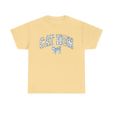 Blue Cat Mom Coquette Style Cotton Tee