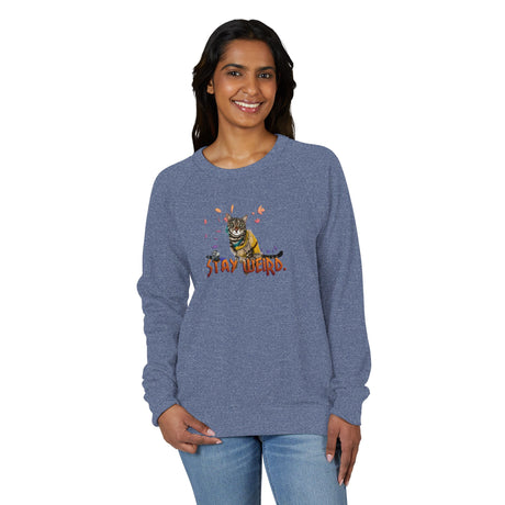 Stay Weird Flocahontas Crewneck — Hand-Drawn Graphic Raglan Sweatshirt