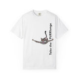 Purr-lunge Unisex T-shirt with Flounder the Purrmaid Design