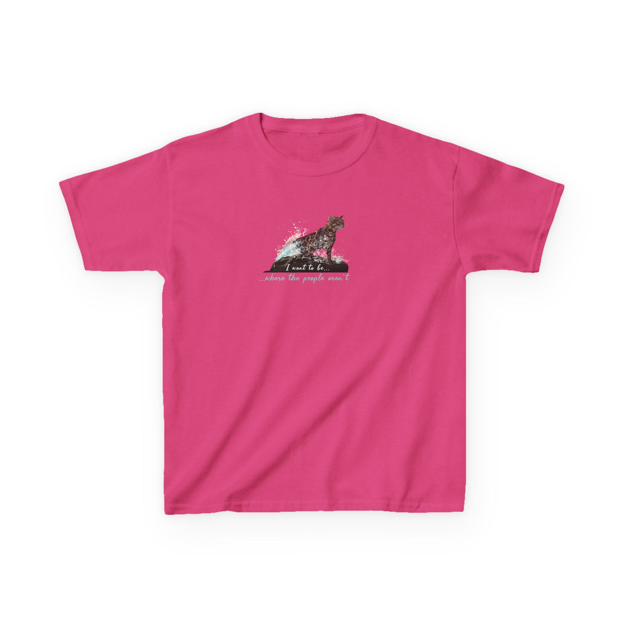 Kids Tee — "I Want to Be Where the People Aren't" Purrmaid Flounder Splash