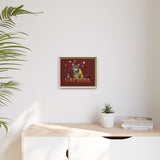 Stay Weird Matte Canvas Print — Flocahontas & Mouse Toy (Framed)