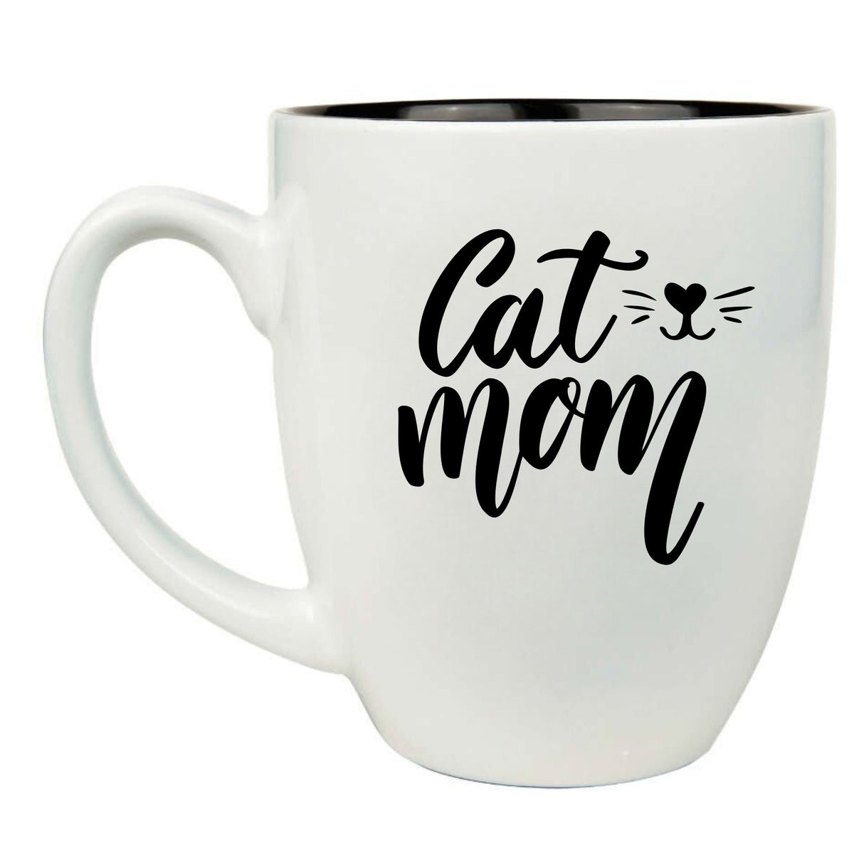 Cat Mom 16 oz. White Ceramic Bistro Coffee Mug - Purrfect Gift for Cat Lovers