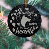 Personalized Dog Memorial Slate Ornament – Always in Our Hearts