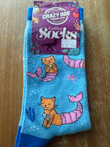 Women's Purr-Maid Mermaid Cat Socks