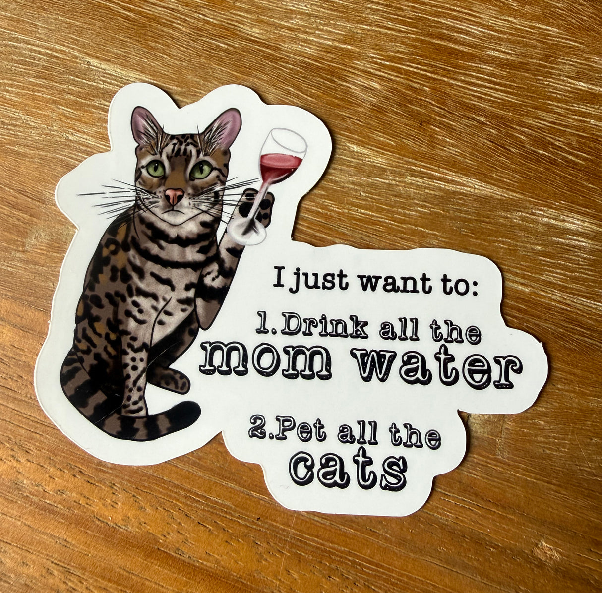 "Mom Water" Vinyl Die Cut Sticker