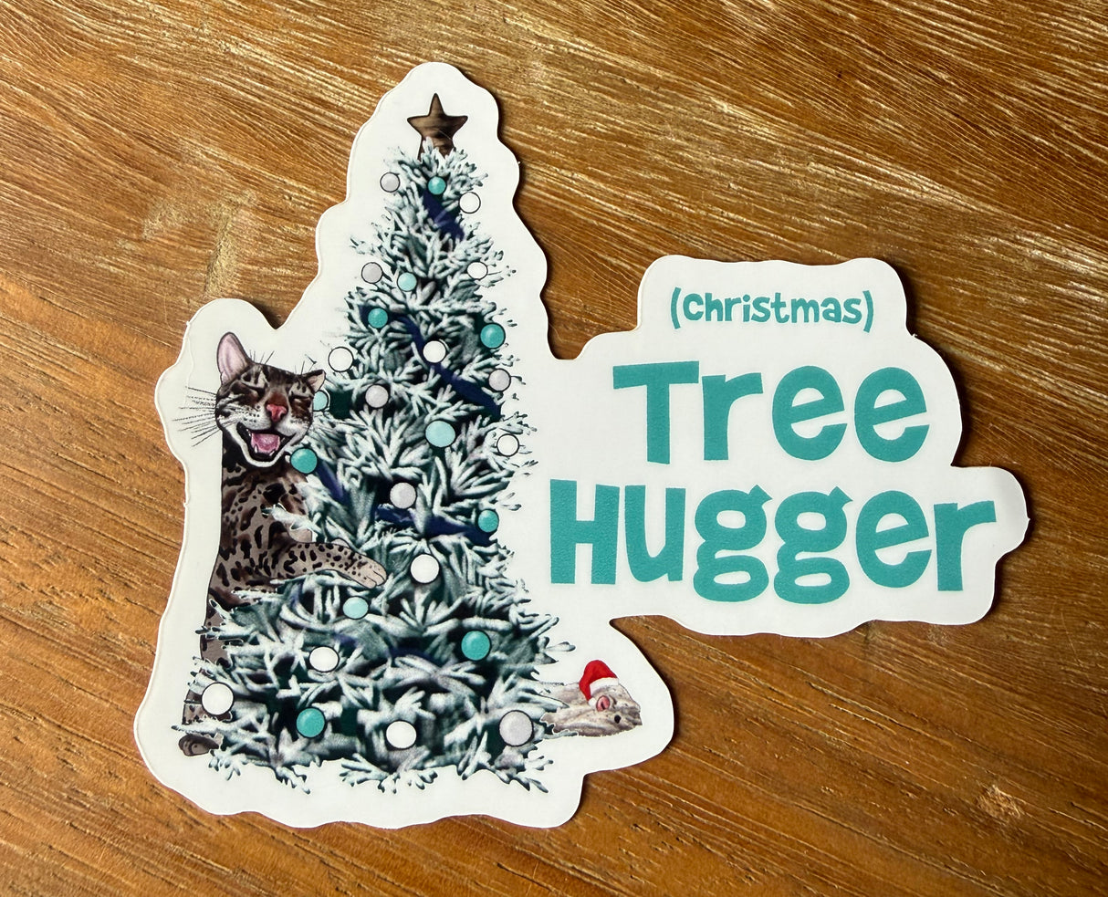 (Christmas) Tree Hugger Vinyl Die Cut Sticker