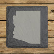 Arizona square slate coaster with the full state shape engraved