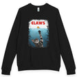 Purrmaid Flounder 'CLAWS' Raglan Crewneck, shown in Black