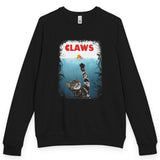 Purrmaid Flounder 'CLAWS' Raglan Crewneck, shown in Black