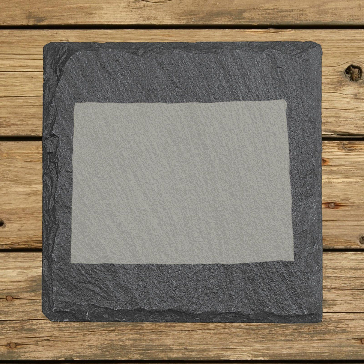 Colorado square slate coaster with the full state shape engraved