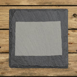 Colorado square slate coaster with the full state shape engraved