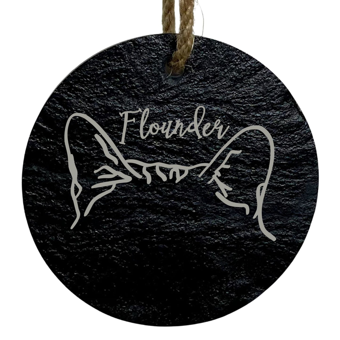 Custom Slate Cat Ornament – 3” Round with Cat Ears & Pet’s Name