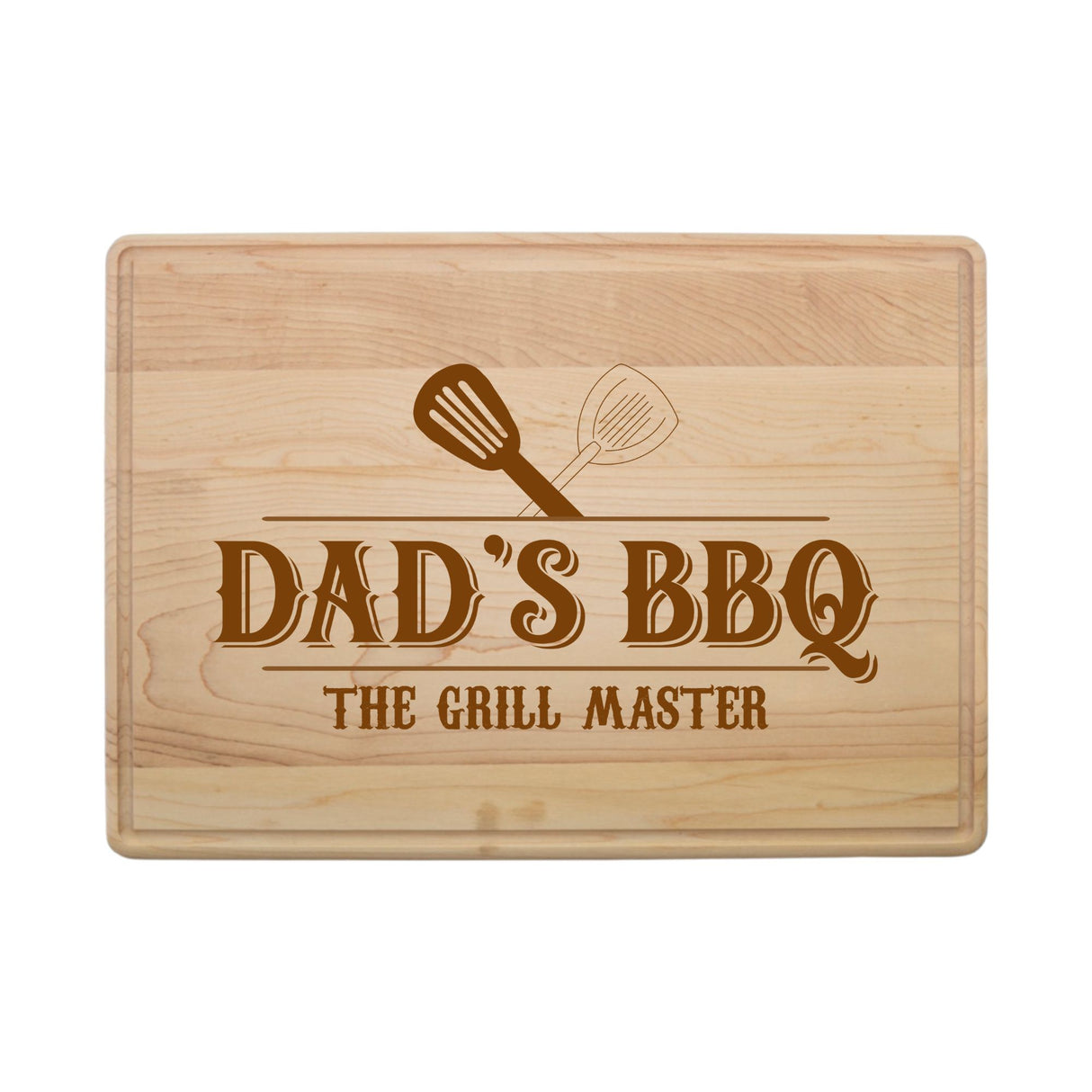 Laser Engraved Maple Cutting Board – "Dad's BBQ: The Grill Master" Design