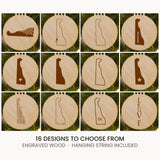 Delaware wood Christmas ornament, laser engraved natural wood