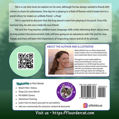 back cover of the fiki and the frog children's book 