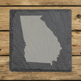 Georgia square slate coaster with the full state shape engraved