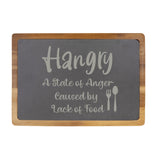Hangry Engraved Acacia Wood & Slate Cutting Board