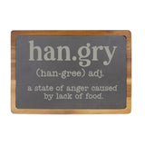Hangry Definition Engraved Acacia Wood & Slate Cutting Board