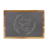 Home Sweet Home Engraved Acacia Wood & Slate Cutting Board