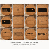 Kansas cork coaster set, laser engraved natural cork