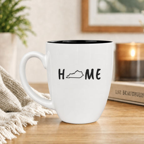 Kentucky Home 16 oz Ceramic Coffee Mug, State Outline Design