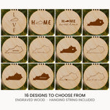 Kentucky wood Christmas ornament, laser engraved natural wood