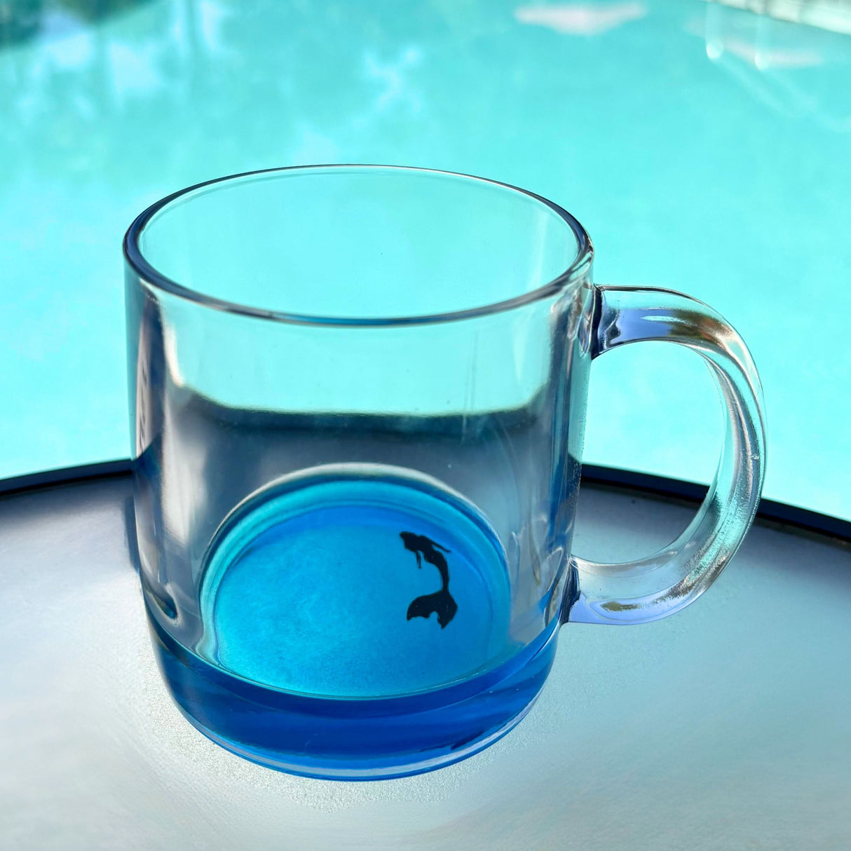 12.5 oz Ocean-Inspired Glass Mug with Sea Creature