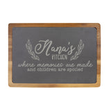 Nana's Kitchen Engraved Acacia Wood & Slate Cutting Board