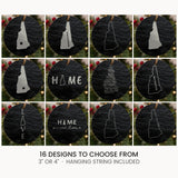 New Hampshire slate Christmas ornament, laser engraved natural stone