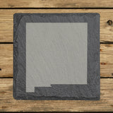 New Mexico square slate coaster with the full state shape engraved