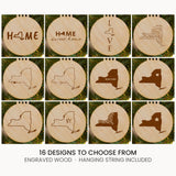 New York wood Christmas ornament, laser engraved natural wood