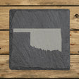 Oklahoma square slate coaster with the full state shape engraved
