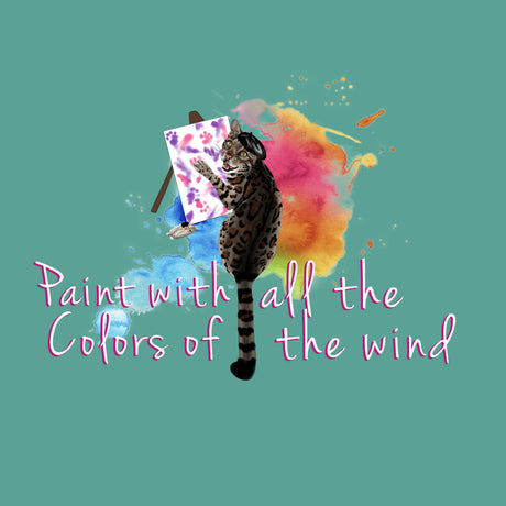 Women's Racerback Tank - "Paint With All the Colors of the Wind" Flounder the Purrcasso Art, additional product photo 1
