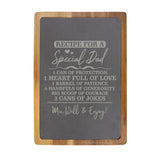 "Recipe for a Special Dad" Acacia & Slate Cutting Board - Laser Engraved