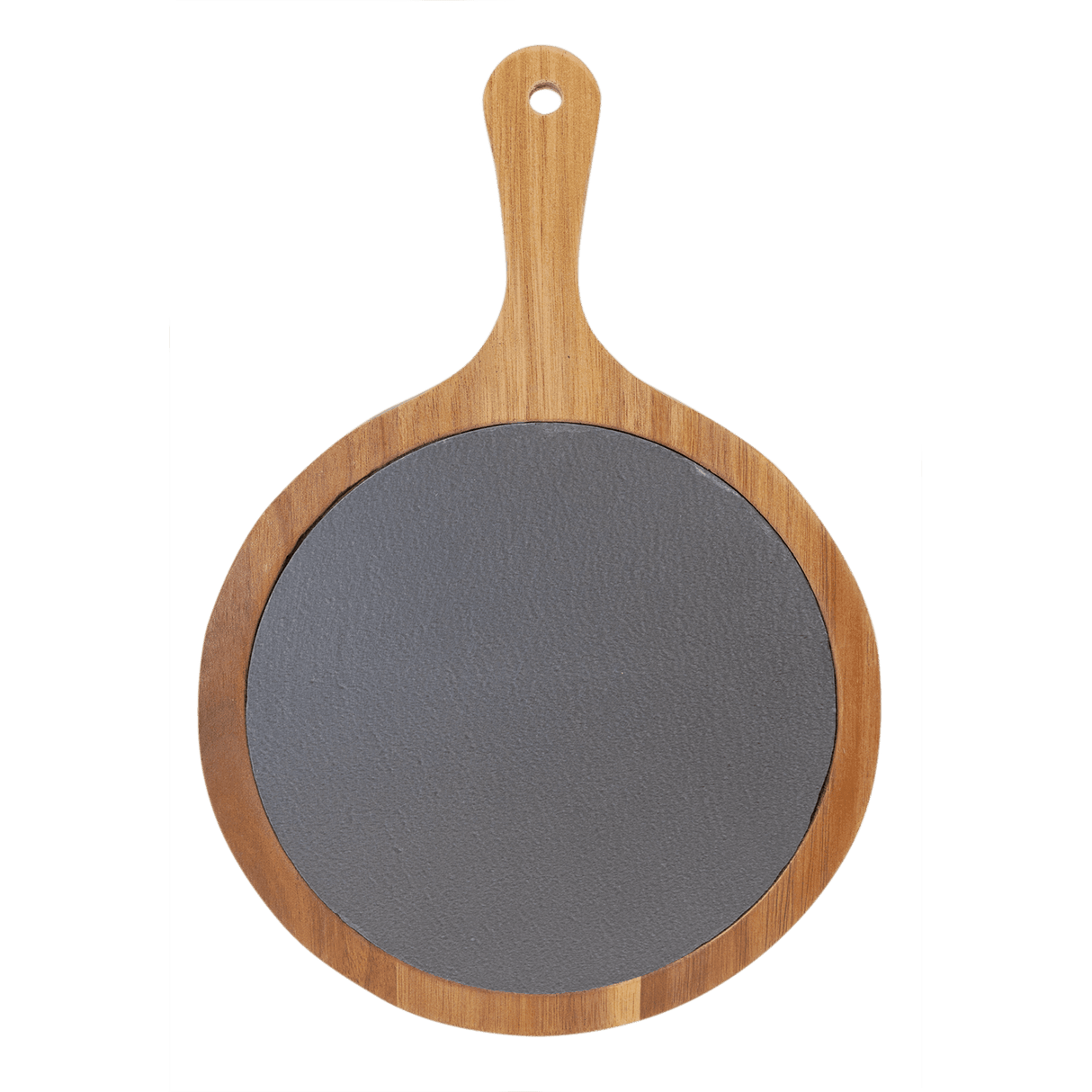 "Dad's BBQ" Round Acacia Wood/Slate Cutting Board - Laser Engraved