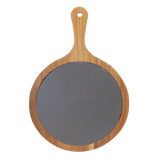 "Dad's BBQ" Round Acacia Wood/Slate Cutting Board - Laser Engraved