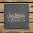 Square slate coaster laser engraved with the Las Vegas, Nevada skyline