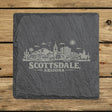 Square slate coaster laser engraved with the Scottsdale, Arizona skyline