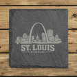 Square slate coaster laser engraved with the St. Louis, Missouri skyline