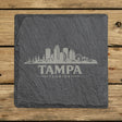 Square slate coaster laser engraved with the Tampa, Florida skyline