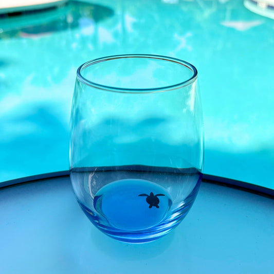15 oz Ocean Inspired Stemless Wine Glass with Sea Creature