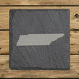 Tennessee square slate coaster with the full state shape engraved