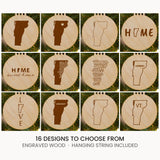 Vermont wood Christmas ornament, laser engraved natural wood