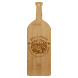 Bamboo Wine Bottle-Shaped Cutting Board – "Wine & Cheese Taste Better with Family and Friends" Design