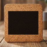 Wyoming square cork coaster with the full state shape engraved